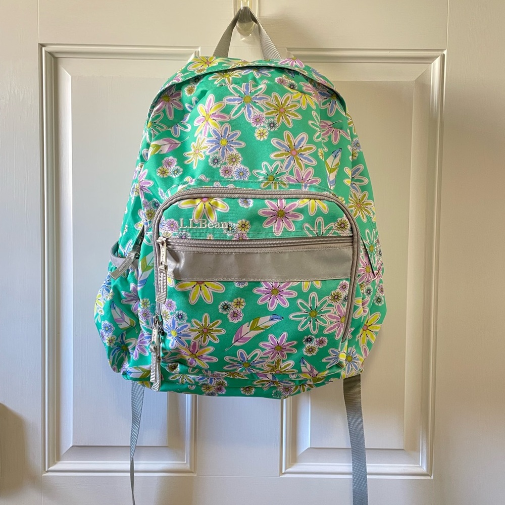 L.L. Bean Kids' Floral Book Pack 24L - Green and Pink